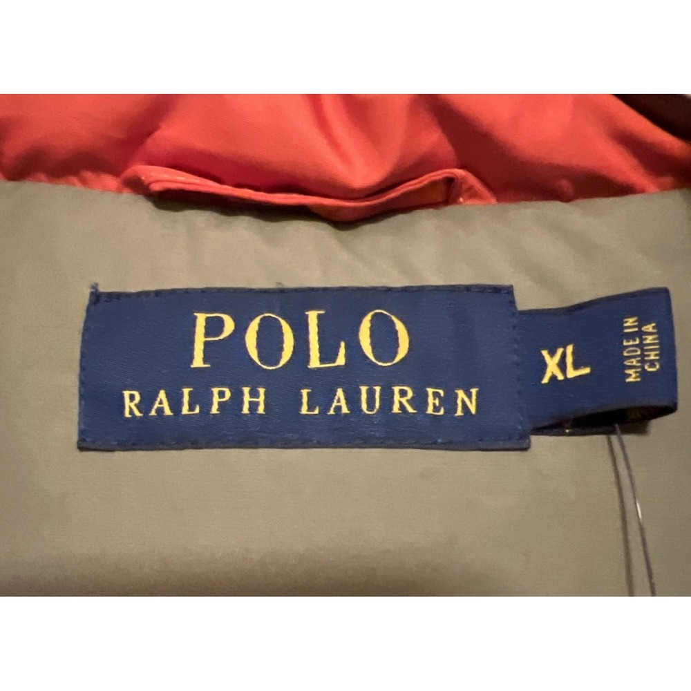 Polo Ralph Lauren Down Blend Puffer Vest Orange Men's XL Hooded, Detachable - Picture 8 of 16